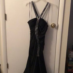 Black zipper Prom Dress